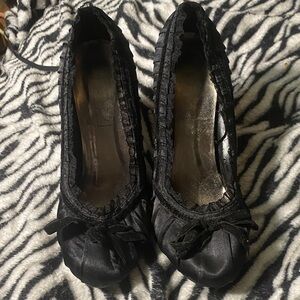 Dolls Kill Black Satin Heels